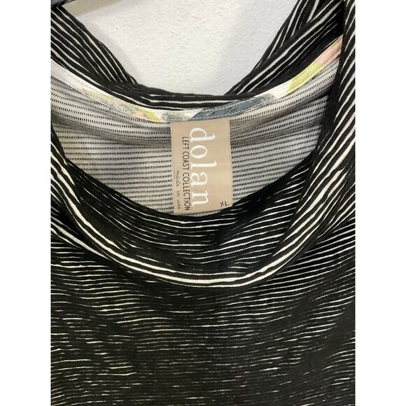 ANTHROPOLOGIE Dolan Black White Striped Cowl Neck Long Sleeve Top Size X-Large - Picture 7 of 9